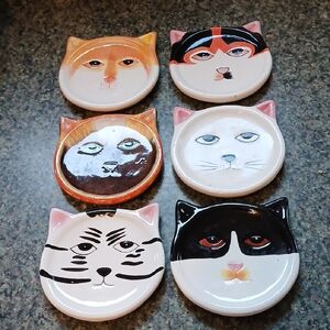 Orange and Black Cat Drink Coasters